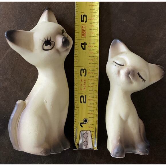 Vintage Siamese Tan Black Cat Porcelain Salt And Pepper Kitche Shakers - Picture 6 of 6